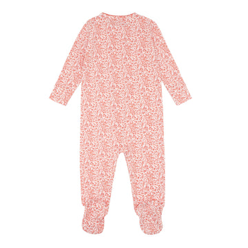baby pomegranate floral pima footie