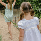 girls gardenia swiss dot square neck puff sleeve dress