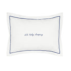 navy trim decorative pillow