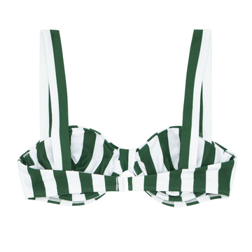 women's charleston green cabana stripe gathered bikini top