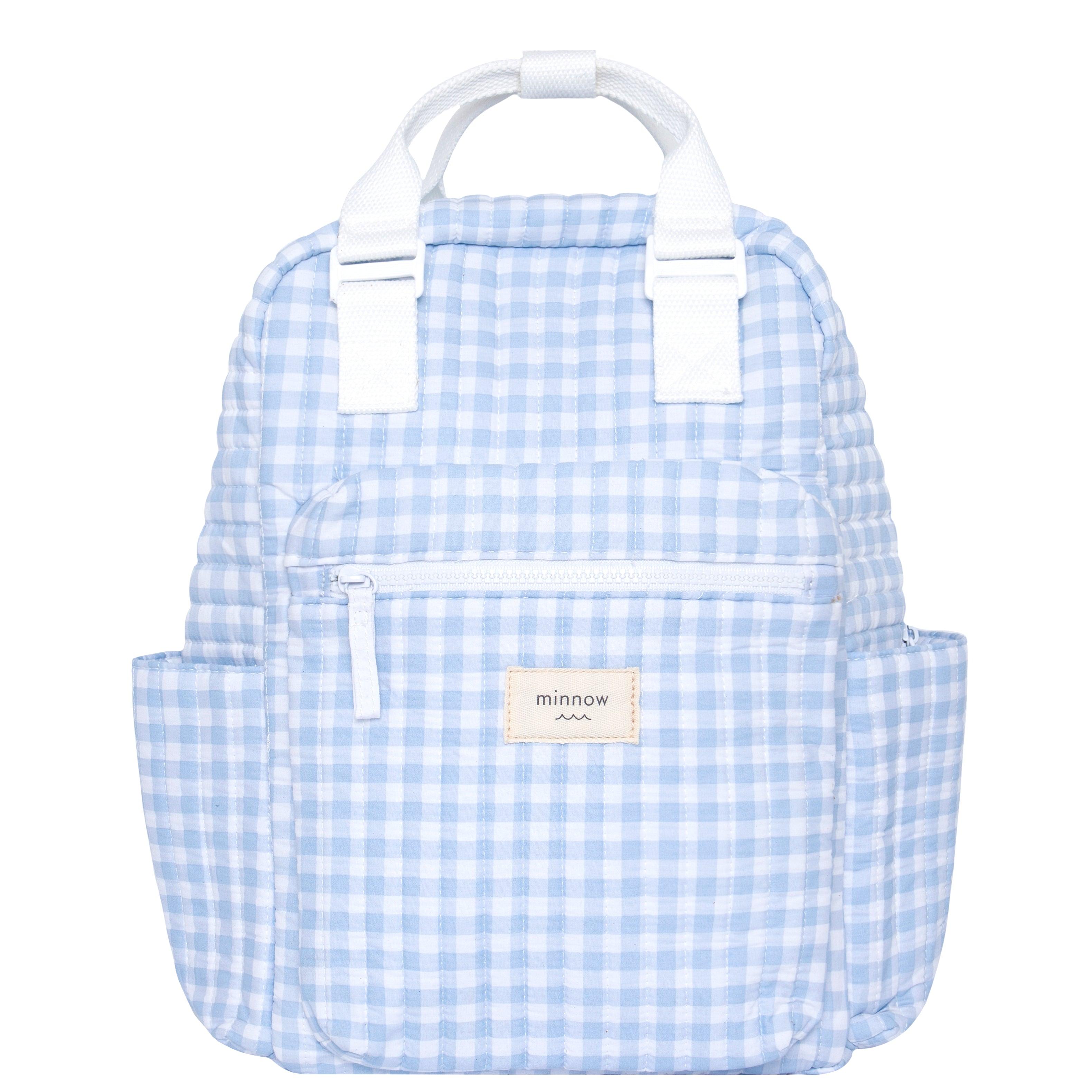 oasis blue gingham everyday backpack – minnow