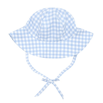 baby oasis blue gingham sun hat