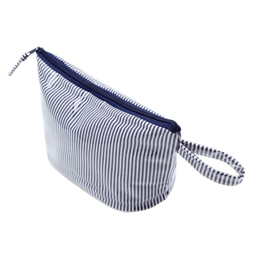 navy stripe cosmetic bag