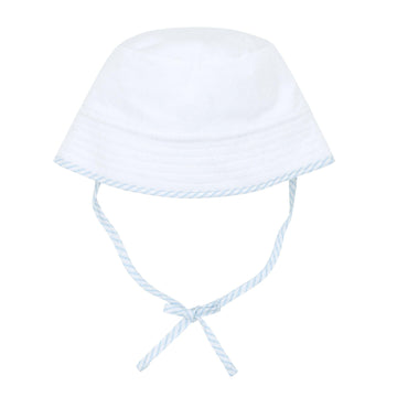 baby white french terry bucket hat