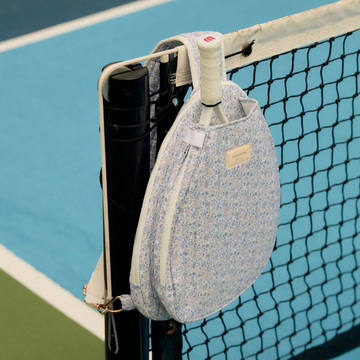 slate floral tennis bag