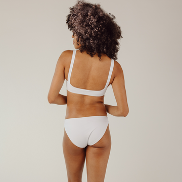 women's white bandeau bikini top