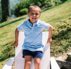 boys freshwater blue french terry polo