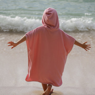 unisex pink guava hooded coverup