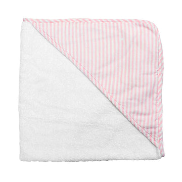 louelle palm beach pink stripe hooded towel