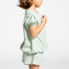 girls hibiscus ditsy puff sleeve french terry top and short set