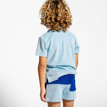 boys pacific and cove blue colorblock french terry short