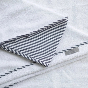louelle harbor island stripe hooded towel and wash glove