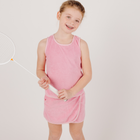 girls pink guava french terry tank top and skort set