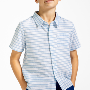 boys peri blue stripe button down shirt