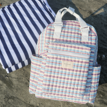 vintage stripe coated everyday backpack