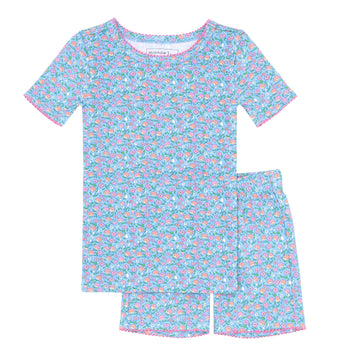minnow x j.crew girls buttercup shirt and short pima pajamas set