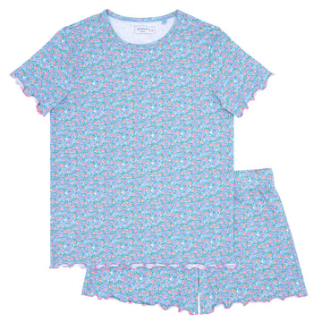 minnow x j.crew women's buttercup shirt and short pima pajamas set