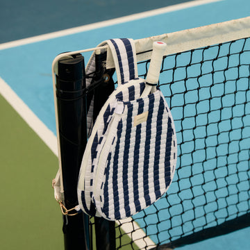 navy cabana stripe tennis bag