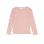 girls camellia pink pointelle long sleeve shirt