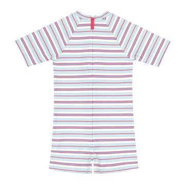 unisex vintage stripe short sleeve rashguard one piece