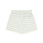 unisex cream and powder blue stripe shorts