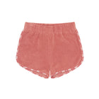 girls east end red french terry shorts