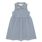 girls cream and denim blue stripe tennis dress