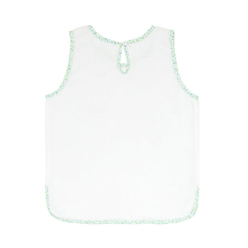 girls white french terry tank top