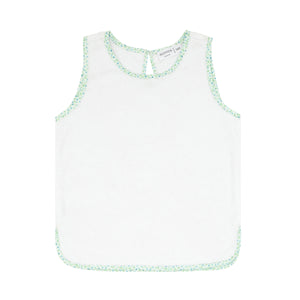 girls white french terry tank top