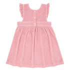 girls pink guava french terry ruffle sleeve pinafore dress