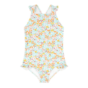 girls hawaiian floral crossover one piece