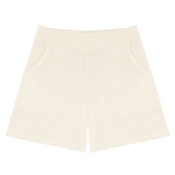 women's cream knit shorts