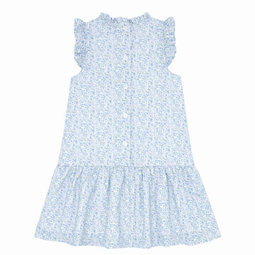 girls slate floral drop waist dress