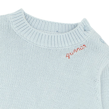 unisex light blue knit sweater