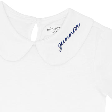 unisex white peter pan collar shirt