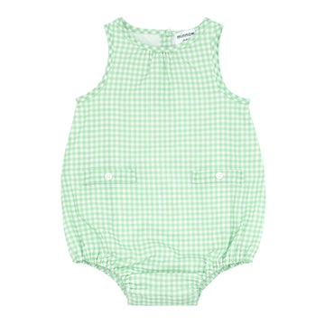 baby boys palm gingham bubble romper
