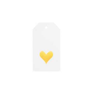 sugar paper gold heart tag