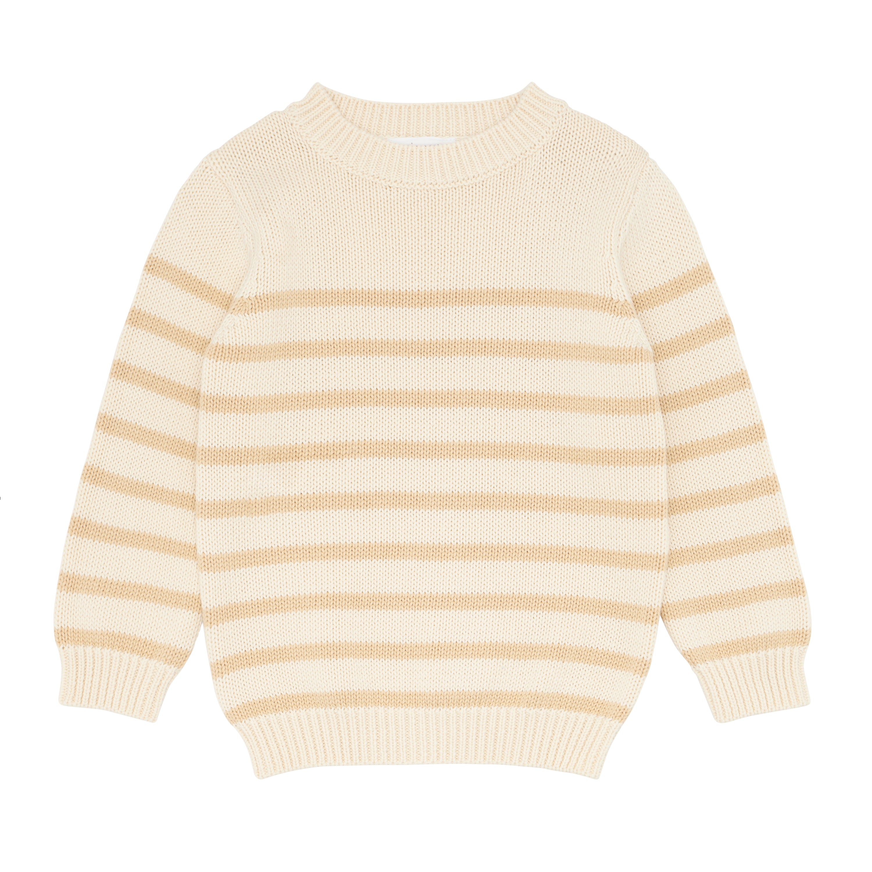 unisex cream and tan stripe knit sweater | minnow swim