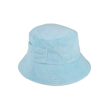 lack of color women's wave bucket hat, aqua terry