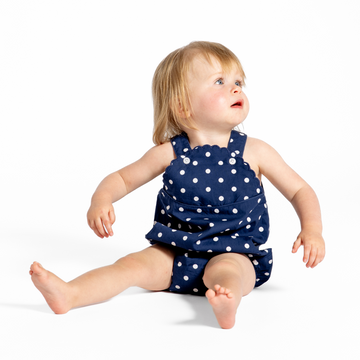 baby atlantic dot scalloped bubble romper