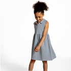 girls cream and denim blue stripe tennis dress