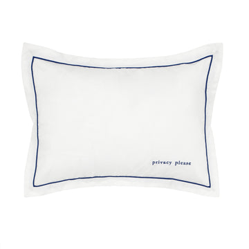 navy trim decorative pillow