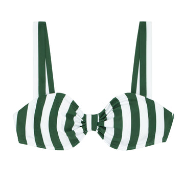 women's charleston green cabana stripe knot bikini top