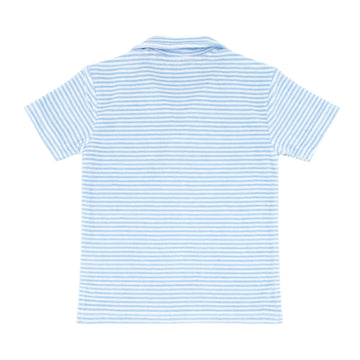 boys powder blue stripe french terry polo shirt