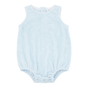 baby boys light blue bubble romper