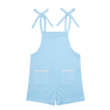 girls blue french terry romper