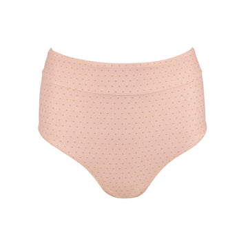 women's camellia pink dot high waisted bikini bottom