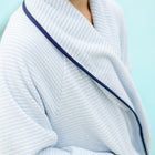 unisex powder blue stripe french terry robe