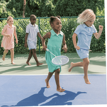 girls abaco green french terry tennis dress