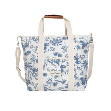 business & pleasure cooler tote bag, chinoiserie blue